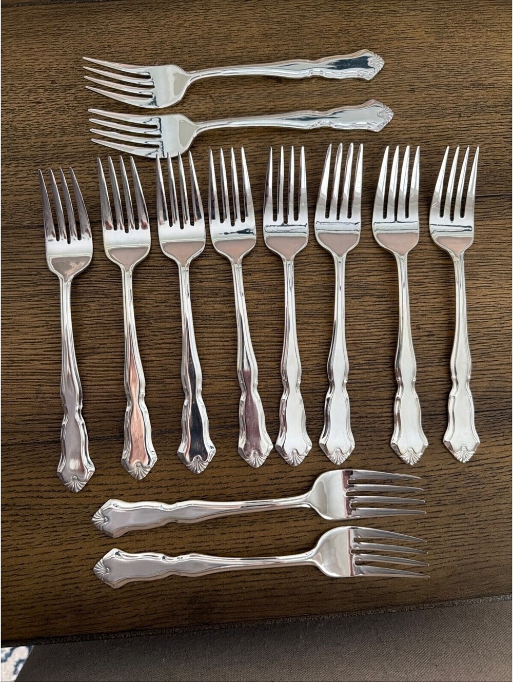 Wallace Deep Silver Centennial Silverplate Salad Forks - Set of 12